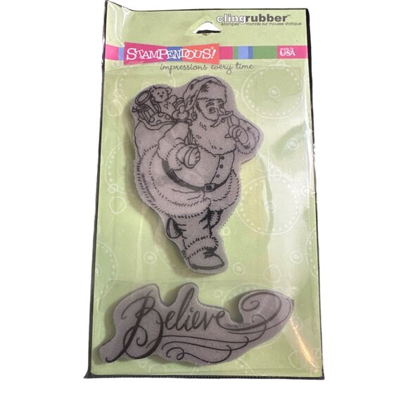 Stampendous Cling Rubber Stamp Set Believe Santa CRS3012  New - Picture 1 of 3